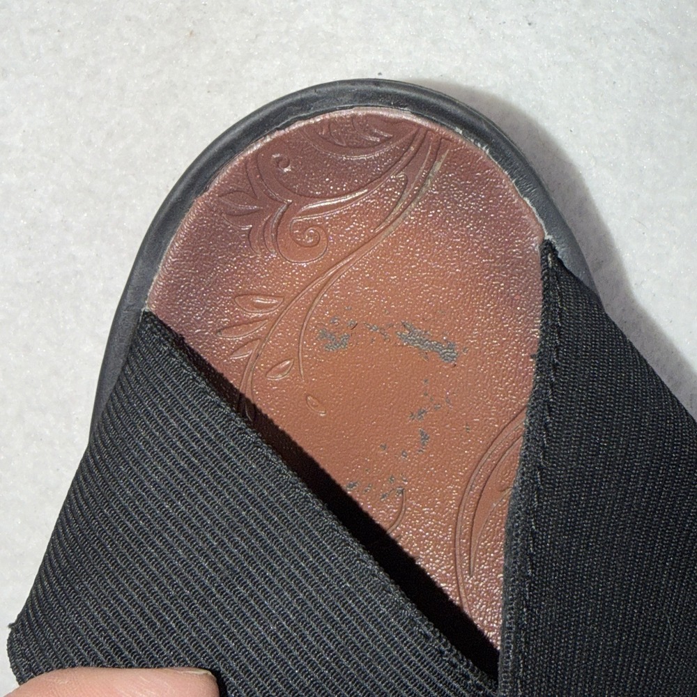 Zees Women's Black Stretch Slide Sandals Comfort Wedge Size Tag Worn - Picture 14 of 14